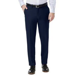 Haggar Men's 38x29 Navy Blue Dress Pants Straight Fit Polyester Blend G1850